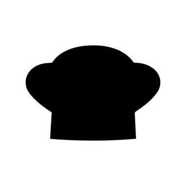 Şefin şapka ikonu. Klasik bir arkaplan tasarımının siyah ve beyaz.