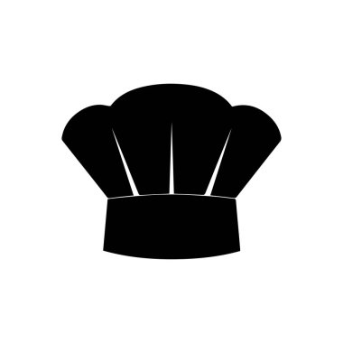 Şefin şapka ikonu. Klasik bir arkaplan tasarımının siyah ve beyaz.