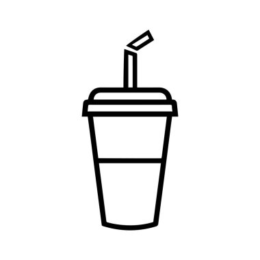 Kahve fincanı çizgisi kapaklı simge çiziyor