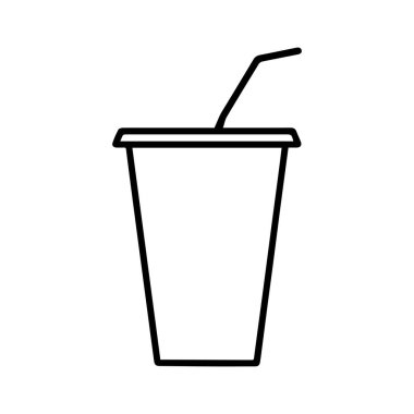 Kahve fincanı çizgisi kapaklı simge çiziyor