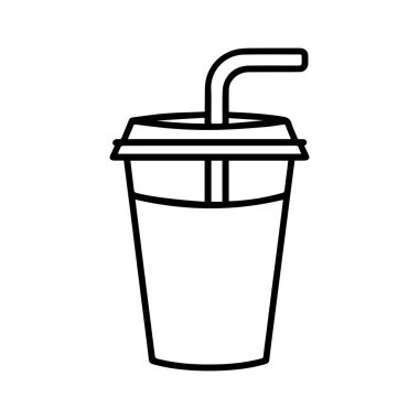 Kahve fincanı çizgisi kapaklı simge çiziyor