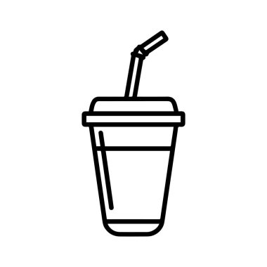Kahve fincanı çizgisi kapaklı simge çiziyor