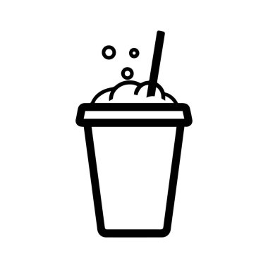 Kahve fincanı çizgisi kapaklı simge çiziyor