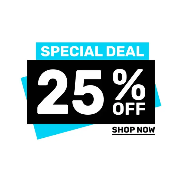 Özel anlaşma 25 indirimli fiyat pazarlama mavi renk tasarımı.