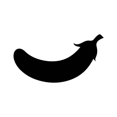 Açık arkaplan tasarımında yeşil kapaklı mor bir patlıcan simgesi.