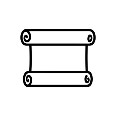 Metin satırlı rulo kağıt Simge vektör tasarımı.