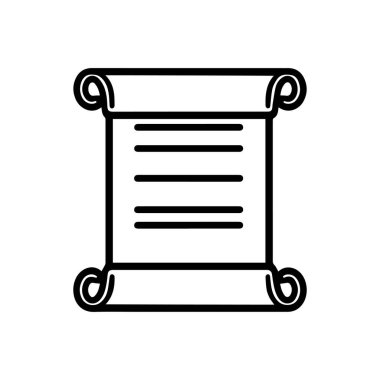 Metin satırlı rulo kağıt Simge vektör tasarımı.