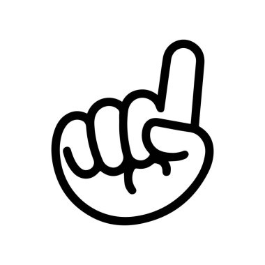 Avuç içleri öne dönük siyah beyaz simge çizimi.