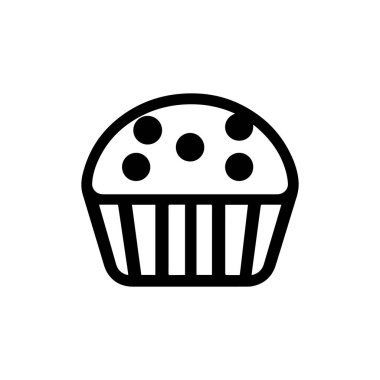 Üzerinde şeker parçacıkları olan bir kek ikonu çizimi.