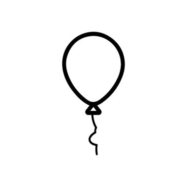 Beyaz arkaplanda siyah balon çizgisi.