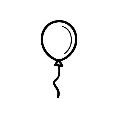 Beyaz arkaplanda siyah balon çizgisi.