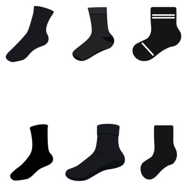 Siyah Sock simgesi rengi Beyaz arkaplanda Görüntü.