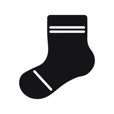 Siyah Sock simgesi rengi Beyaz arkaplanda Görüntü.