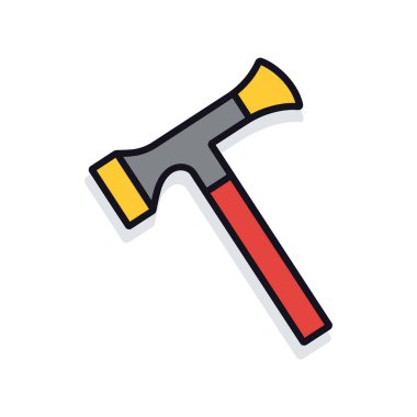 Çekiç rengi simgesi ve beyaz arkaplan