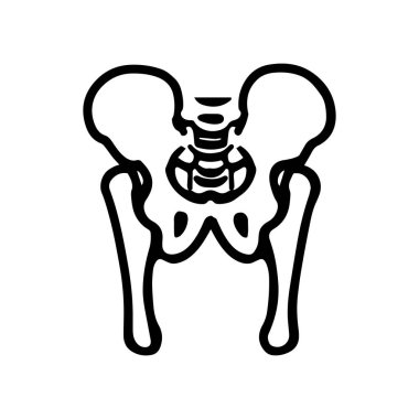 Bir insanın leğen kemiği ve omurgası çizilmiş..
