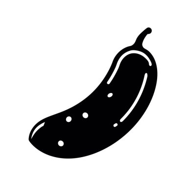 Salatalık siyah simgesi beyaz arkaplan vektör illüstrasyon tasarımı çiziyor.