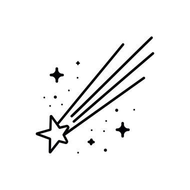 Kayan Yıldız simgeleri uzay elementi gece galaksisi tasarımı.