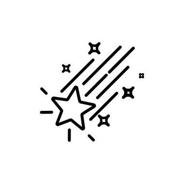 Kayan Yıldız simgeleri uzay elementi gece galaksisi tasarımı.