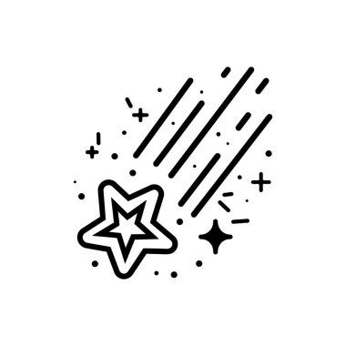 Kayan Yıldız simgeleri uzay elementi gece galaksisi tasarımı.