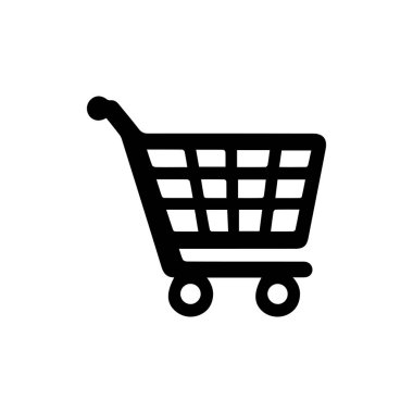 Alışveriş arabası simgesi biçimi, servis vektör çizimini sembolize eder.