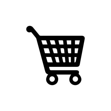Alışveriş arabası simgesi biçimi, servis vektör çizimini sembolize eder.