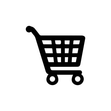Alışveriş arabası simgesi biçimi, servis vektör çizimini sembolize eder.