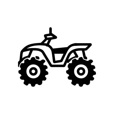 Spor bir arazi aracının silueti. Siyah simge tasarımı..