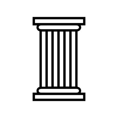 sütun dekoratif büyük harfler siyah simge, antik mimariyi ve tarihi illüstrasyon tasarımını sembolize ediyor.