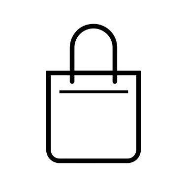 Şık bir çanta siyah anahat simgesi beyaz arkaplan.