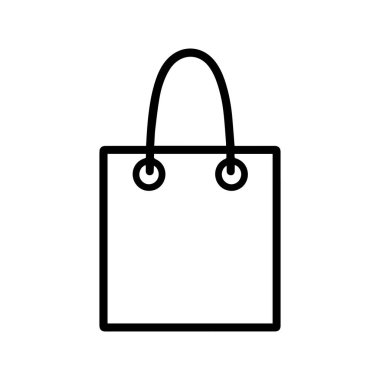 Şık bir çanta siyah anahat simgesi beyaz arkaplan.