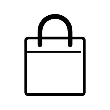 Şık bir çanta siyah anahat simgesi beyaz arkaplan.