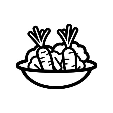 Taze sebzeleri temsil eden ve sağlıklı beslenen havuç ve yapraklı yeşilliklerle dolu bir kase..