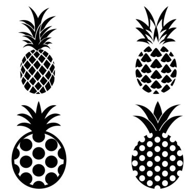 Ananas doğal gıda ikonu. Tazelik tatlı sanat vektör tasarımı.