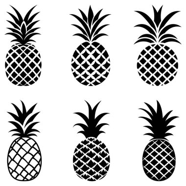 Ananas doğal gıda ikonu. Tazelik tatlı sanat vektör tasarımı.