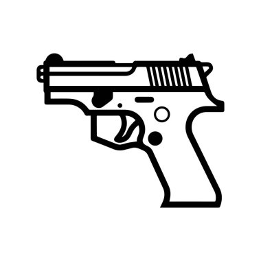 Tabanca, özet siyah simge beyaz arkaplan tasarımı.