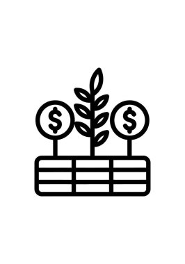 Finansal Büyüme Simgeleri, Koleksiyon beyaz arkaplan illüstrasyonu.