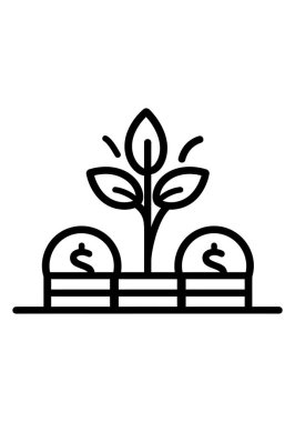 Finansal Büyüme Simgeleri, Koleksiyon beyaz arkaplan illüstrasyonu.