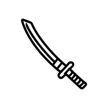 Katana Kılıç Koleksiyonu siyah simge beyaz arkaplan