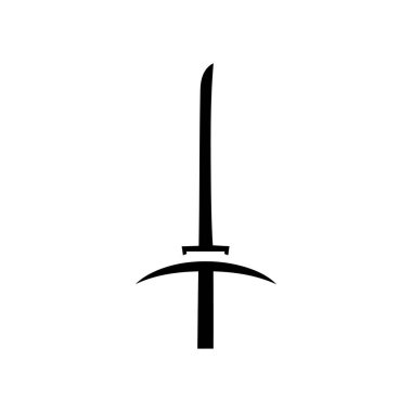 Katana Kılıç Koleksiyonu siyah simge beyaz arkaplan