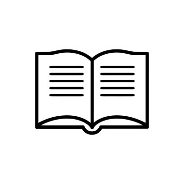 Simgesel Şekil Siyah Simge illüstrasyonunda Açık Bir Kitap