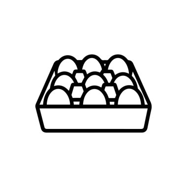 Yarım düzine yumurta siyah özet Simge tasarımı