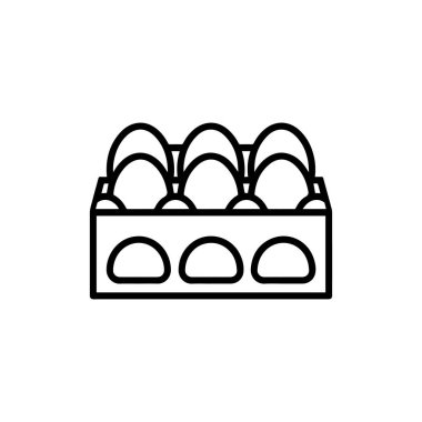 Yarım düzine yumurta siyah özet Simge tasarımı