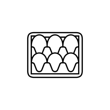 Yarım düzine yumurta siyah özet Simge tasarımı