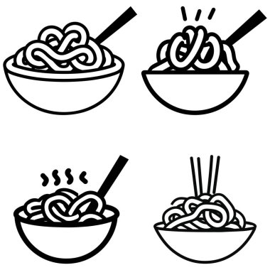 Erişte Kasesi Siyah simge beyaz arkaplan