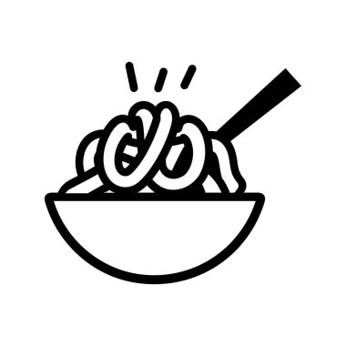 Erişte Kasesi Siyah simge beyaz arkaplan