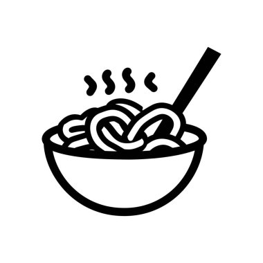 Erişte Kasesi Siyah simge beyaz arkaplan