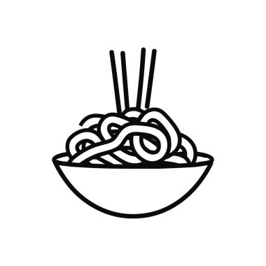 Erişte Kasesi Siyah simge beyaz arkaplan