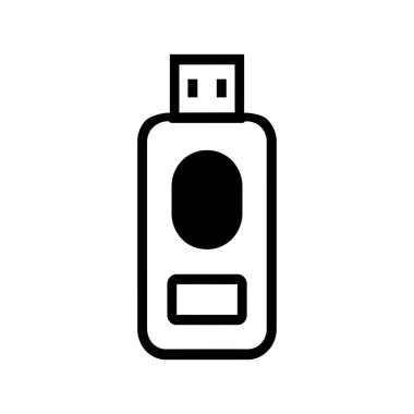 Taşınabilir Bellek Özü USB Sürücüsü siyah Simge beyaz arkaplan