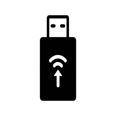 Taşınabilir Bellek Özü USB Sürücüsü siyah Simge beyaz arkaplan