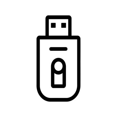 Taşınabilir Bellek Özü USB Sürücüsü siyah Simge beyaz arkaplan